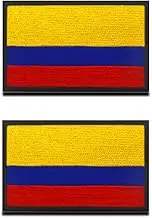 2 Packs Columbia Flag Patch Patches, Tactical Embroidery Colombian Patch with Hook and Loop Backing for Hats, Tactical Backpack, Jackets, Jean, Clothes Team Military Uniform Applique Emblem