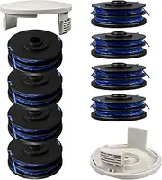 Spool Line for Ryobi 5132002670 RAC123, Trimmer Replacement Thread Spool fit for RLT4027, RLT4125, RLT5027, RLT6030, RLT5127, RLT6130 (8 Spool + 2 Cover)
