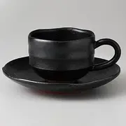Set of three black citron leisurely coffee C / S [15 x 2.6cm 410g] [Japanese-style coffee C / S] [Cafe Restaurant Ryokan Japanese unit restaurant for business visitors]
