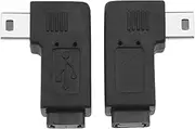ECSiNG 2PCS Mini USB 5 Pin Male to Micro USB Female Adapter 90 Degree Left Right Angled Charging and Data Transfer Connector Converter Adapter