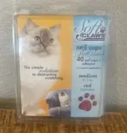 New soft Claws Nail Caps for Cats Medium Red 40 Nail Caps & Adhesive Scratching