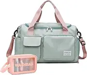 Epzia Small Gym Bag for Women, Waterproof Travel Duffle Bag Carry On Weekender Bag with Shoe Compartment & Wet Pocket, Gym Tote Bag for Travel, Workout, Sport