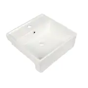 410*410*145mm Gloss White Ceramic Square Semi Recessed Basin