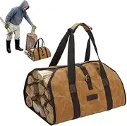 Heavy Duty Firewood Bag | Log Carrier With Handles | Water-resistant Firewood Bag | Camping Firewood Carrier | Firewood Log Carrying Bag Spacious & Practical Canvas For Easy Carrying