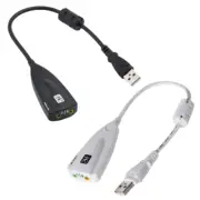 USB Sound Card Cable 7.1 Adapter USB to 3D CH Audio Headset Microphone 3.5mm PC