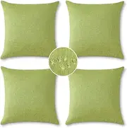 OTOSTAR Outdoor Waterproof Pillow Covers 18x18 Inch Garden Decorative Throw Pillow Covers Square Outdoor Pillowcases Patio Cushion Case Pillows for Couch Farmhouse Sofa Balcony Decor Set of 4 (Green)