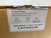 Oris Media Clear Film 0075 for Solvent Printers 24" Wx 50mL x 3"