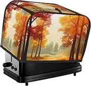 Autumn Trees Scenery Toaster Cover 2 Slice Bread Machine Covers Waterproof Universal Size Kitchen Small Appliance Cover with Hang Loop, Dust and Fingerprint Protection