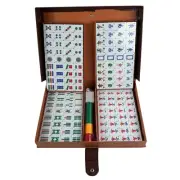 Vintage MahJong Chinese Game Tri 3 Color 2 Layer Tiles Set w/ Carry Case New