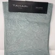 Tahari Home Table Runner Light Blue Velvet Quilted 16X90