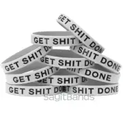 10 GET SH*T DONE Wristbands - Color Filled Modivation Silicone Bracelet Bands