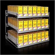 [CARLLEE] Cigarette Showcase Rack, Acrylic Cigarrette Display Shelves, Matchbook Display Case with Label Slot, Matchbook Holder Divider for Stores(51x29x42cm)