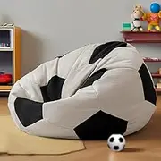 Soccer Bean Bag Cover (Filler Not Included) Childrens Bean Bag Seat Recliner Bedroom Furniture Sports Organizing Plush Toys for Girls and Boys Unpadded Seat Cushion Cover Gaming Chair Indoor(100cm)