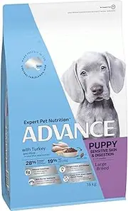 Advance Puppy Food with Turkey and Rice, Sensitive Skin & Digestion, Natural Colostrum Australian Made Puppy Food Grain Free Puppy Food for Sensitive Skin Hypoallergenic (15Kg)