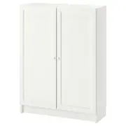 BILLY / OXBERG bookcase with doors, white, 80x30x106 cm
