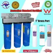 WaterMark Big Blue 3 Stages Whole House Water Filter System 20" x 4.5" + Gauges