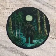 Bigfoot in the Forest PATCH embroidered iron-on Applique Sasquatch Souvenir Gift