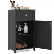 Costway Bathroom Cabinet Toilet Storage Cupboard Laundry Sideboard w/Shelf & Drawer Kitchen Entry Living Black