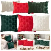 Christmas Tree Print Cushion Cover Velvety Touch Size Choices Available
