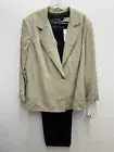 NWT Mary McFadden 3 Piece Set Beige Black Sequin Pants Blouse Blazer Womens 24W
