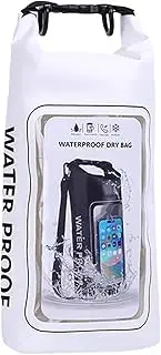 [Ｓｉｍｈｏａ] Waterproof Dry Bag Roll Top Outdoor Sack Airtight Dry Sack Float Bag for Kayaking for Sailing Boating Rafting Fishing Beach, White