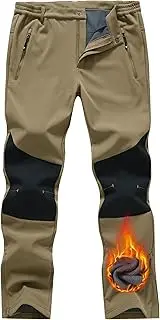 [TBMPOY] Men's Ski Snow Pants Waterproof Fleece Lined Insulated Softshell Snowboard Hiking Outdoor Zippers Bottom Leg