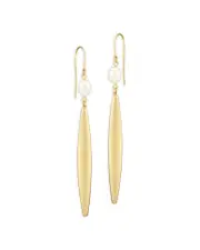 Bloomingdale's Fine Collection Cultured Freshwater Pearl Flat Oval Drop Earrings in 14K Yellow Gold