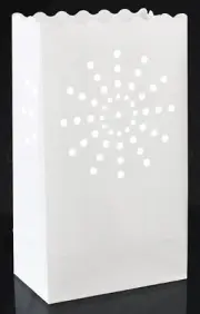 30 Pack - White Sunburst Luminary Bags - LED Candle Bag Sack - Wedding Christmas