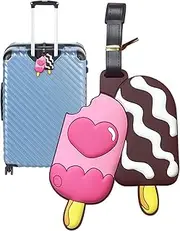 Rissunkv Luggage Tags for Suitcases - Traveling Silicone Baggage Labels | Travel Luggage Food Shape Tags Suitcases Bag Labels for Privacy Protection ID Identification