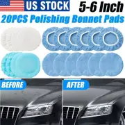 20pcs Polishing Bonnet Pads 5 to 6 Inches Buffer Bonnets Microfiber Car Polisher
