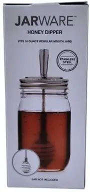 Jarware Honey Dipper for Regular Mouth Mason Jars - Stainless Steel