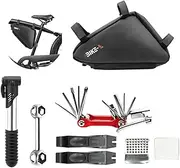 [BIKE-RX] Bike Repair Kit Tool Bag – 16-in-1 Multitool, 120PSI Mini Pump, Tire Levers, Patches, Saddle Bag for Road, Mountain, and E-Bikes, Portable Tool Kit for Emergencies & Repairs