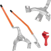 VEVOR Tire Mount Demount Tool, 571-622 mm Manual Steel Tire Changer Mount Demount Removal Tool, with Extra Bead Keeper, Tubeless Truck Bead Breaker, 3 PCS Tire Changing Tools, Orange