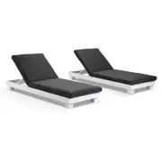 Santorini Outdoor Aluminium Sun Lounge Set In White