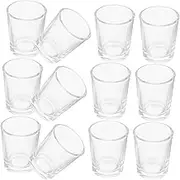 Ciieeo 12pcs Set Small Glass Communion Cups Reusable Heavy Base Shot Glasses for Whiskey Tasting Home Parties Elegant Glass Drinkware Set