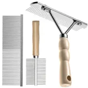 Undercoat Rake for Dogs, 3 Pack Pet Grooming Brush Set Long Tooth Rake Brush ...