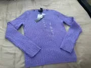 Newt Jones New York Womens size petite M pullover sweater lilac color