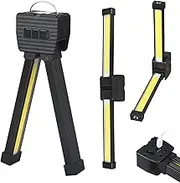 Versatile Magnetic Work Light,Portable Gym Lamp for Posing,Rechargeable LED Light for Emergency and Camping ,Designed with 180° Folding and Hanging Hook，Magnet LED Flashlight & Power Bank (1PC)