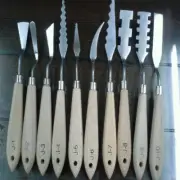10 Pack Stainless Steel Oil Painting Palette Knife Paste Scraper Spatula Tools