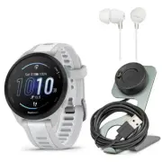 Garmin Forerunner 165 Music GPS Smartwatch (Mist Gray/Whitestone) Bundle