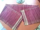 WOVEN Burgundy Red fringe Table Runner 14" by 68" long