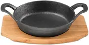 Pyrolux Pyrocast round Gratin, 12 Cm with Maple Tray Black
