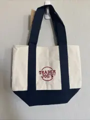 NEW Limited Edition Trader Joe's Mini Canvas Tote Bag - BLUE