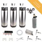3xNew Ball Lock Keg System FC Tap Kegerator Co2 Regulator Drip Tray Beer Making