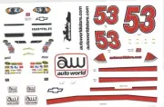 #53 AUTOWORLD NASCAR 1/64th HO Scale Waterslide Decals SLOT CAR
