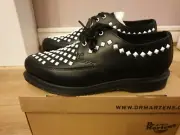 BNWT LADIES DESIGNER DR MARTENS WILLIS BLACK PRESS STUD SHOES UK 5 RRP £175