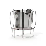 VULY Ultra 2 Small 8ft Trampoline with Enclosure - Round Kids Trampolines Bundle With Basketball Hoop