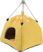 Ipetboom Hamster Nest Hammock Accessories Parrot Decor Hedgehog Supplies Small Hamster Hideout Hamster Bed Hamster Hammock Warm Nest Delicate Sponge Yellow Hedgehog Accessories