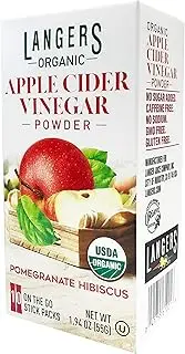 Langer's Organic Apple Cider Vinegar Powder Sticks, Pomegranate Hibiscus, Pack Of 10, 1 Ounce (Pack of 1)