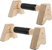 SUPVOX Wooden Bars Non-slip Handle Grips for Floor Exercises Assist Handles for Home Gym Equipment